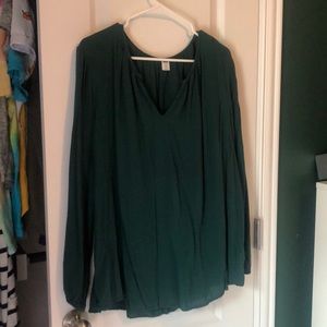 old navy green long sleeve blouse